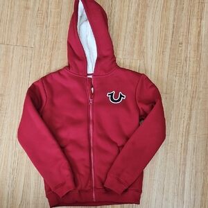 Boys Medium True Religion Lined Zip Up Hoodie